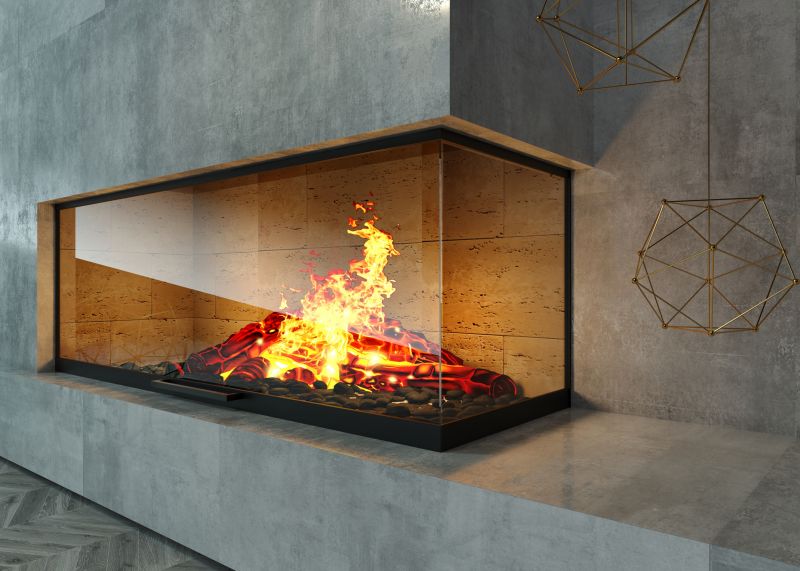Glass Tile Fireplace Accent